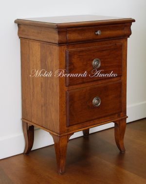 Classically inspired solid wood bedside table, Venetian artisan production